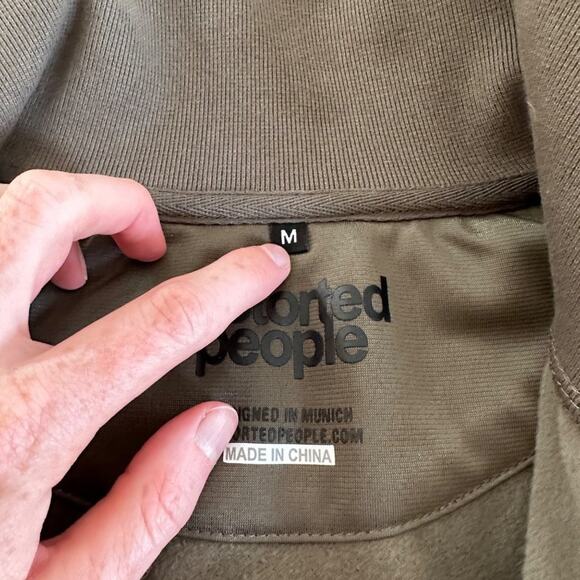 Distorted People Barber & Butcher Blades Zip Front Track Jacket in Khaki Green - Picture 2 of 5